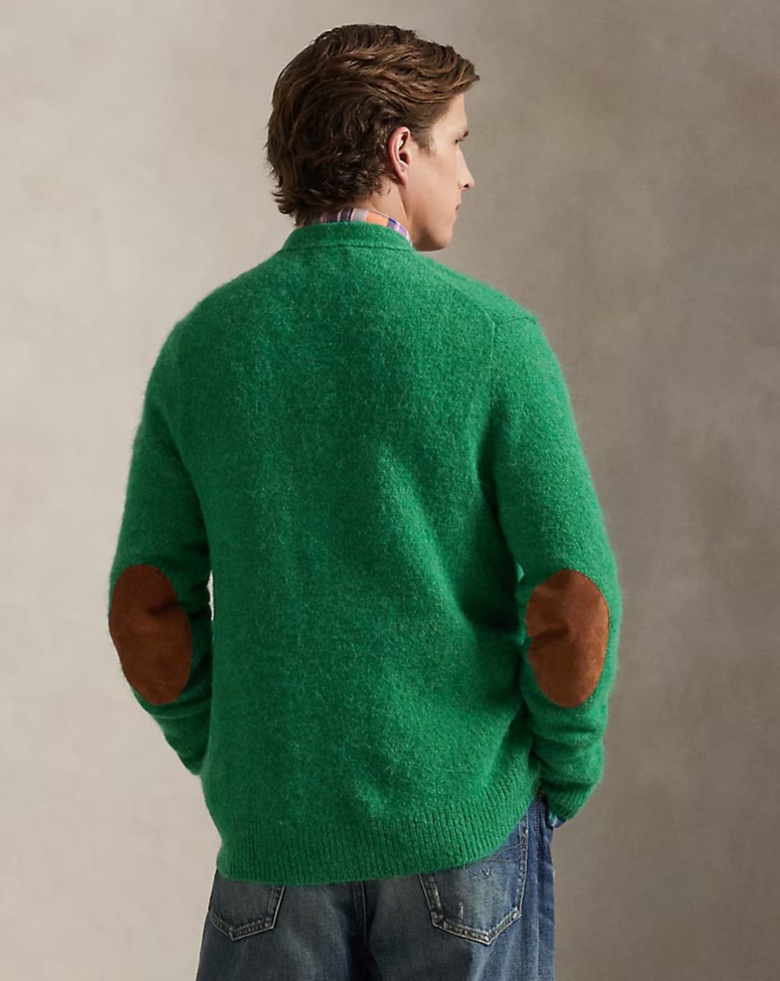 폴로 스웨이드 패치 울 캐시미어 가디건 다크네이비 상품이미지2