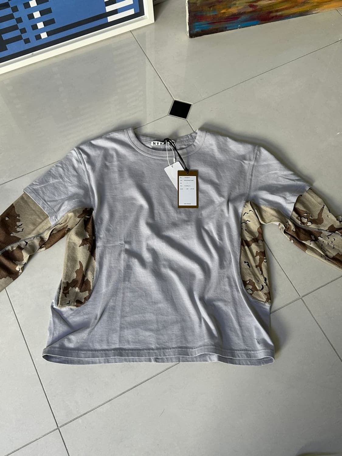 NVRFRGT PANELED LAYERD SLEEVE TEE 상품이미지4