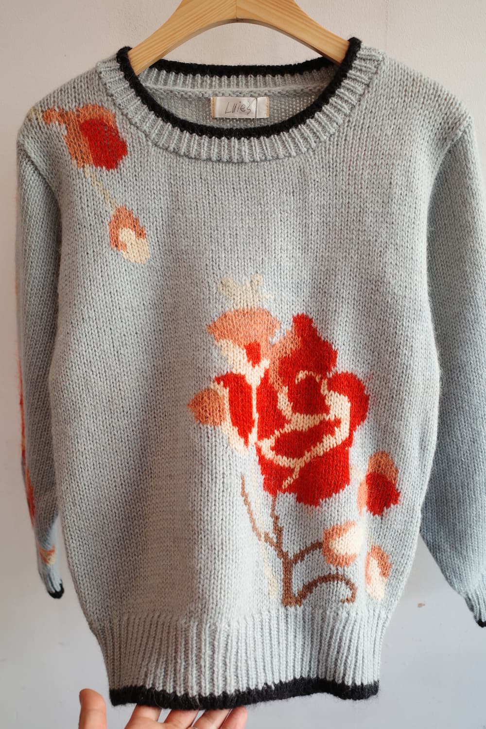Luies 일본 브랜드 플라워 패턴 울 니트 (새상품) 상품이미지2