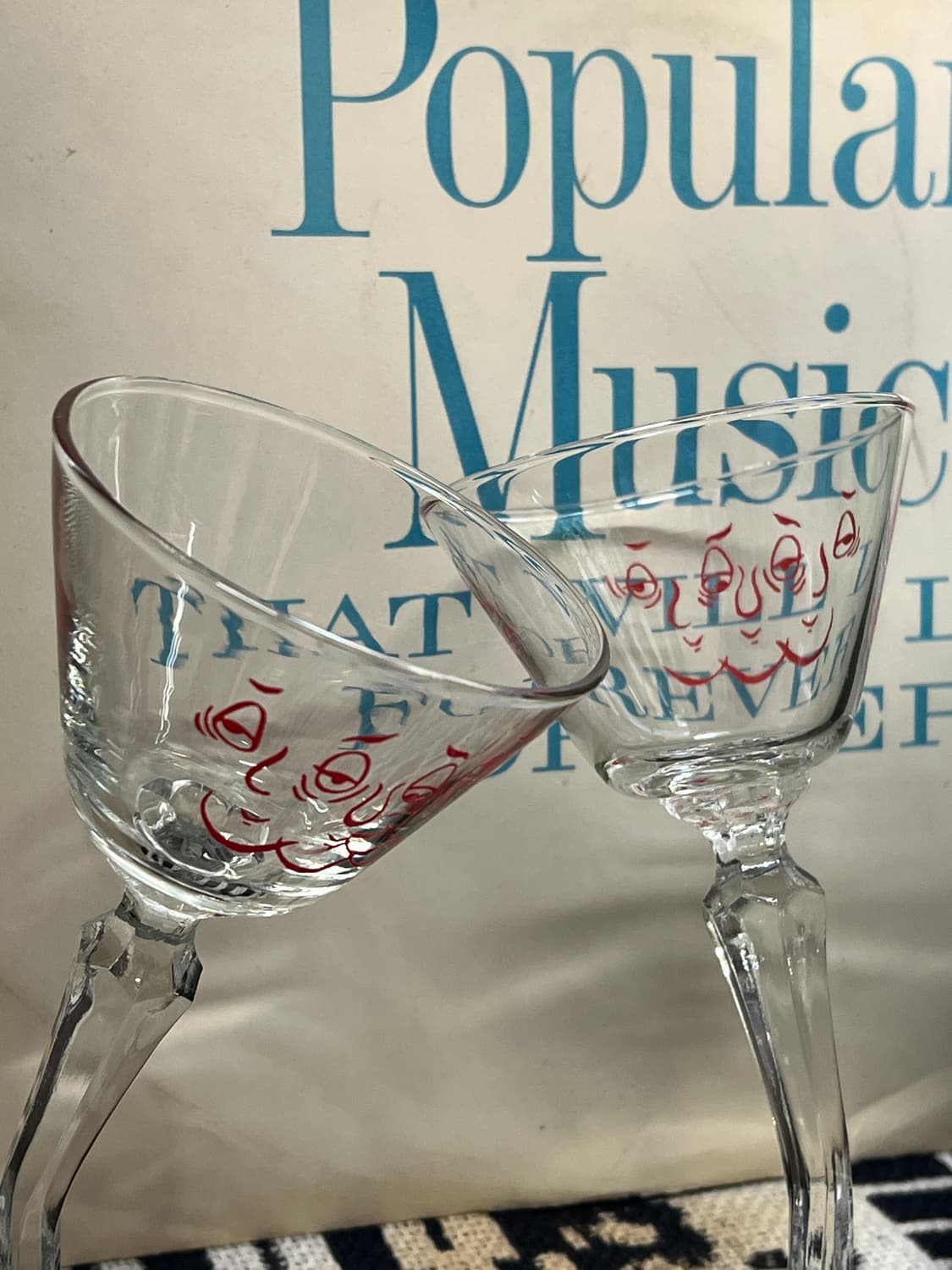 50sCrooked stem Tipsy Face Glass 상품이미지5