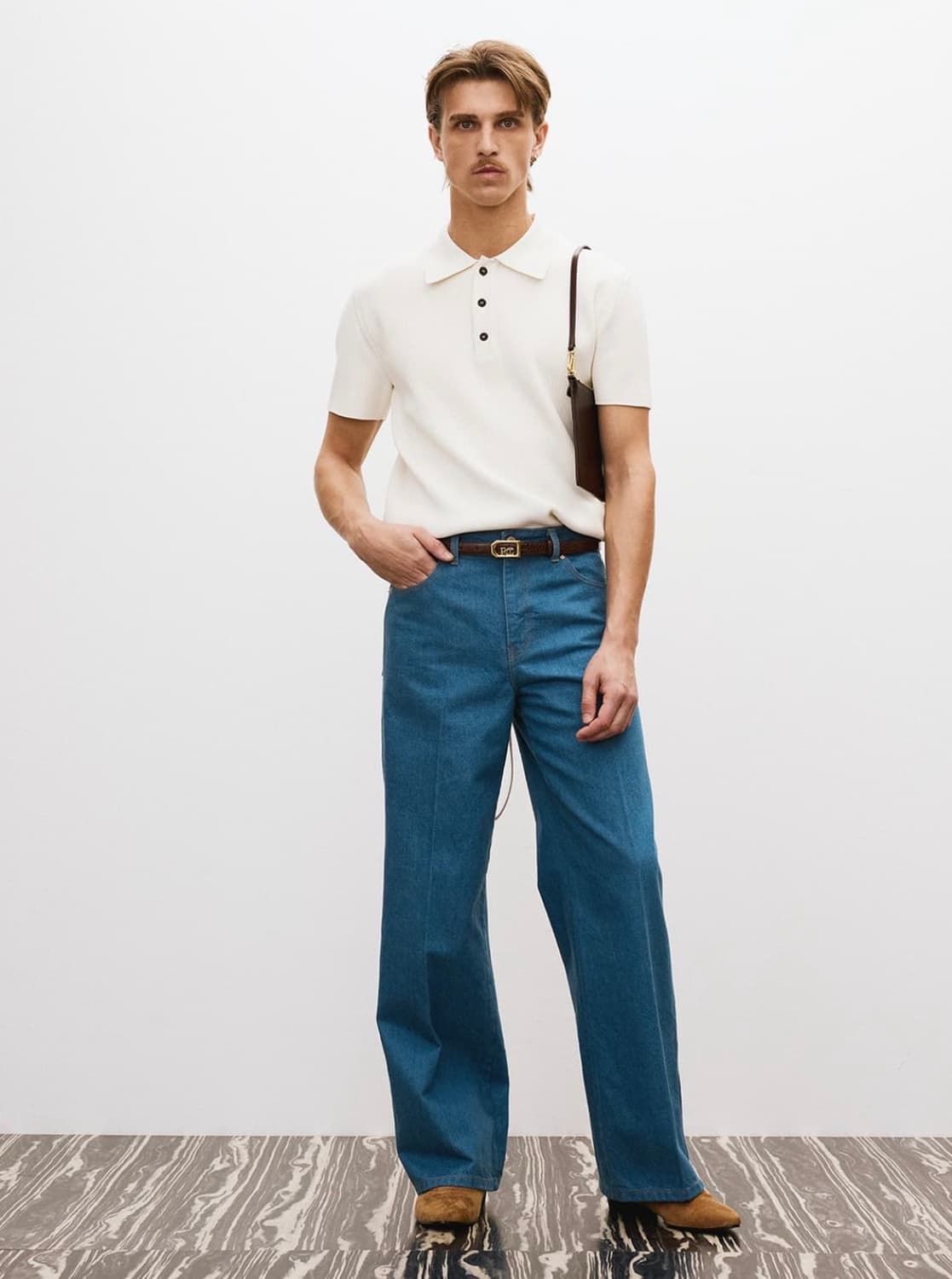 [25SS/M] 렉토 클래식 플레어 데님 팬츠 더스티블루 상품이미지3