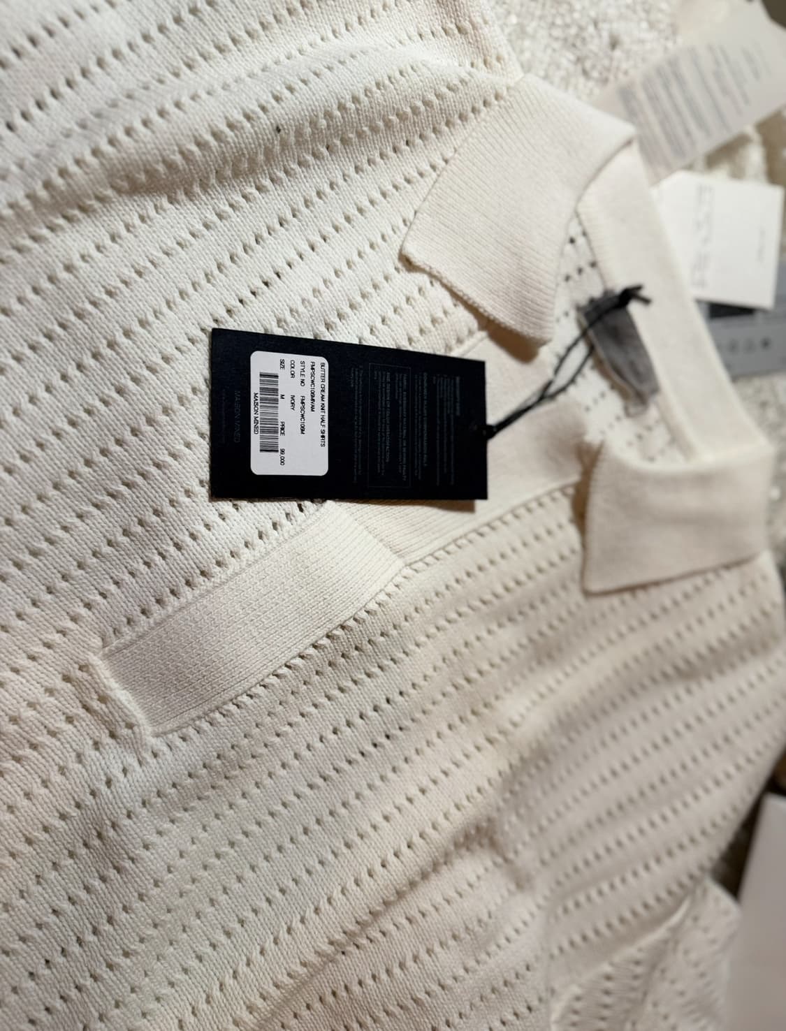 M)BUTTER CREAM KNIT HALF SHIRTS 상품이미지2