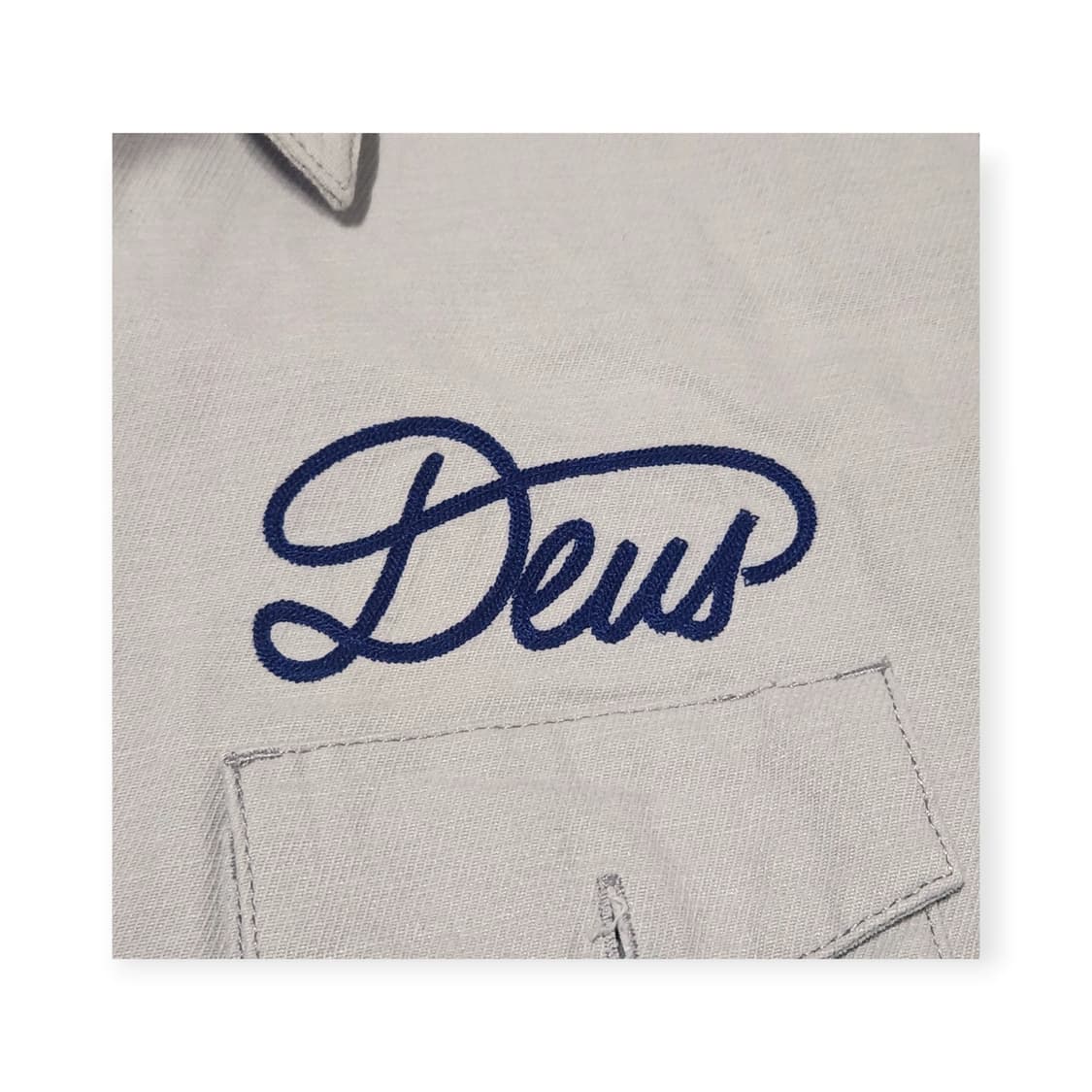 S)데우스 워크 셔츠 라이트그레이 자수패치 백프린팅 스트릿 상품이미지6