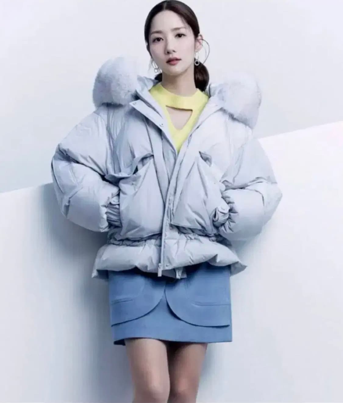 새상품급 에고이스트 사가퍼 구스다운 패딩  그레이스카이블루 55(66가 상품이미지1