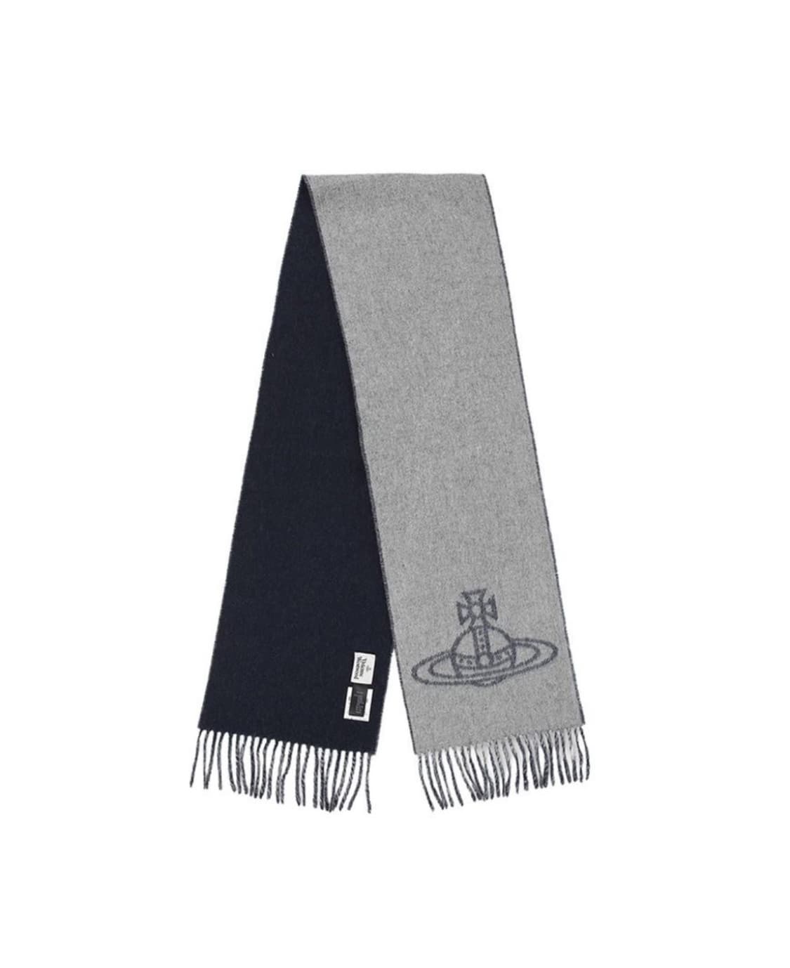 비비안웨스트우드 양면 머플러 그레이/네이비 상품이미지1