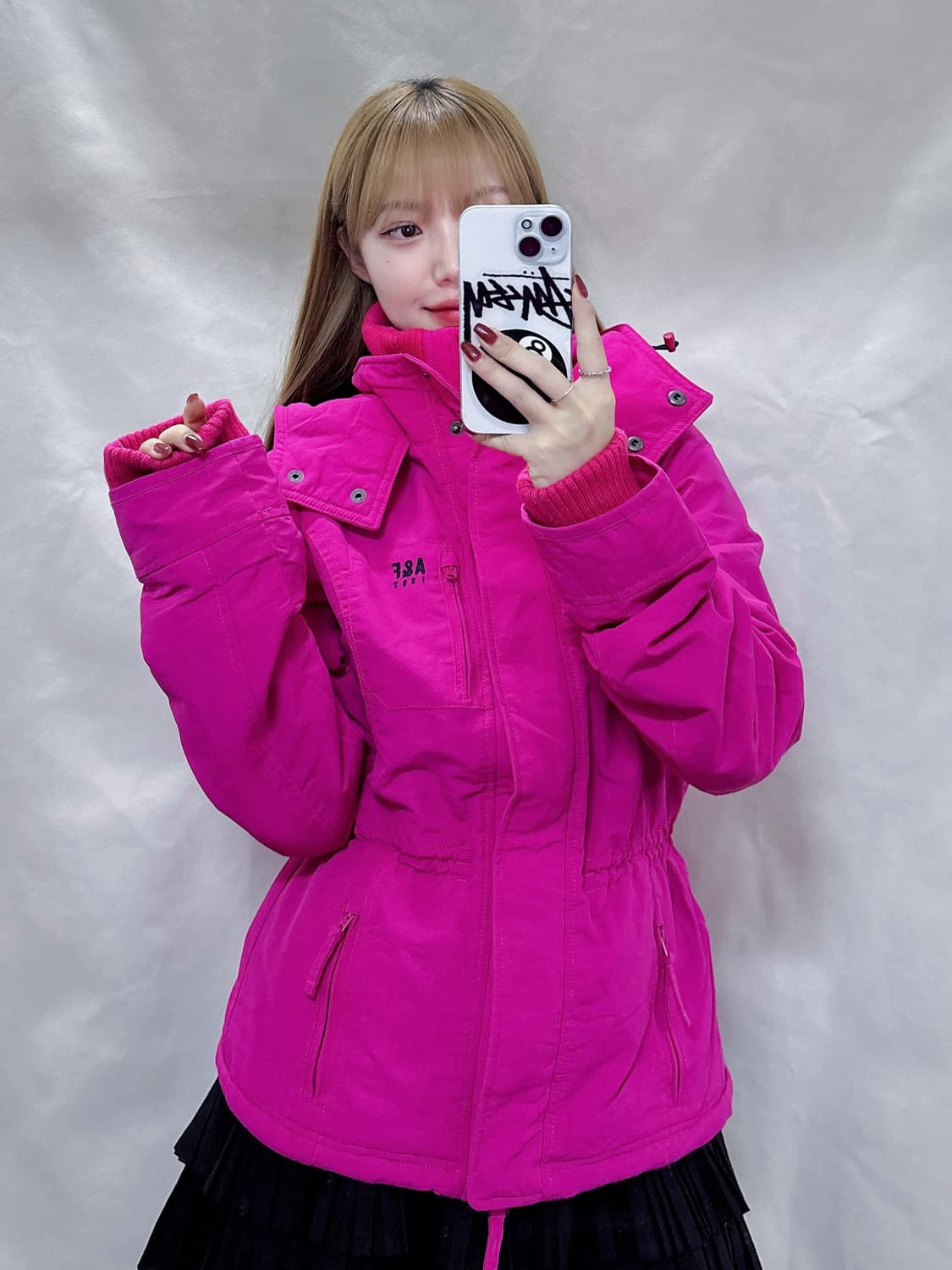 아베크롬비 딥핑크 자수로고 후디 자켓  상품이미지3