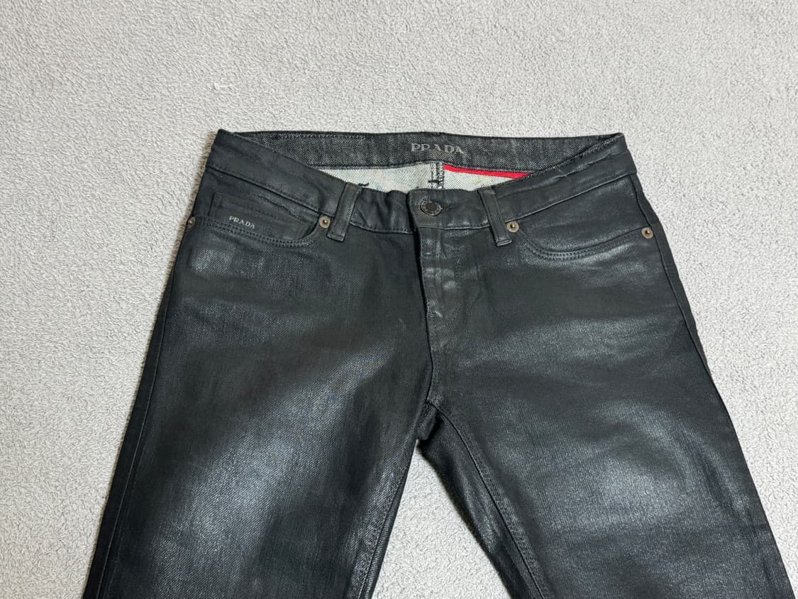 국내유일 PRADA 프라다 블랙진 코팅진 데님 팬츠 25-26 릭오웬  상품이미지4