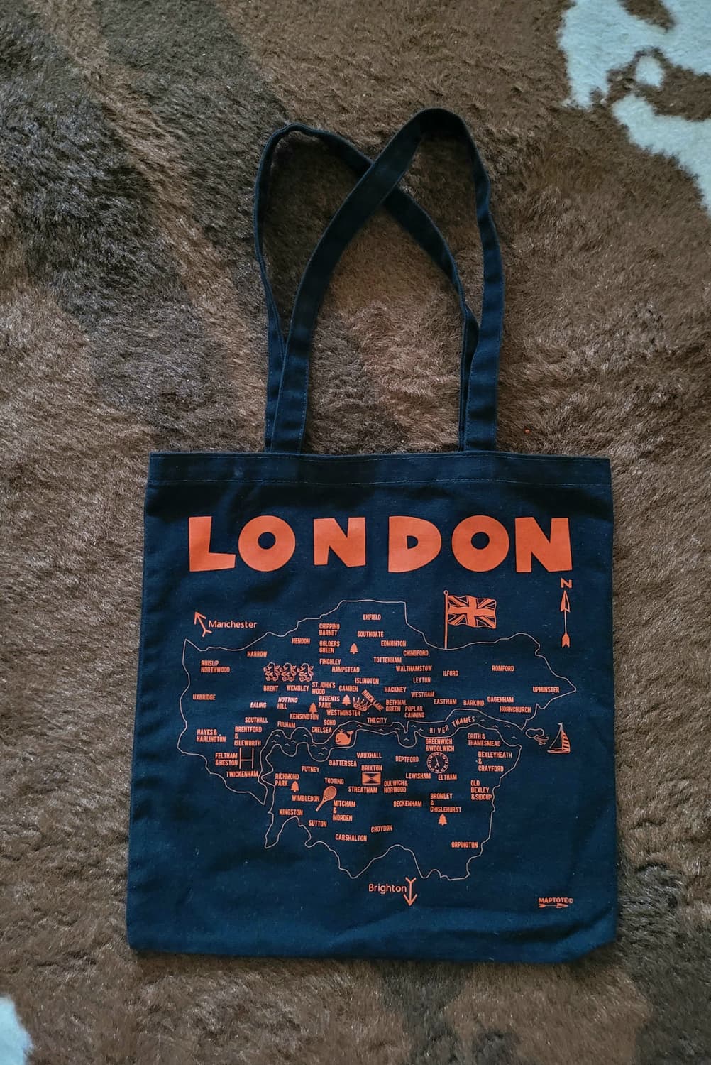 미국 MAPTOTE 런던 지도 캔버스 에코백(남녀공용) 상품이미지1