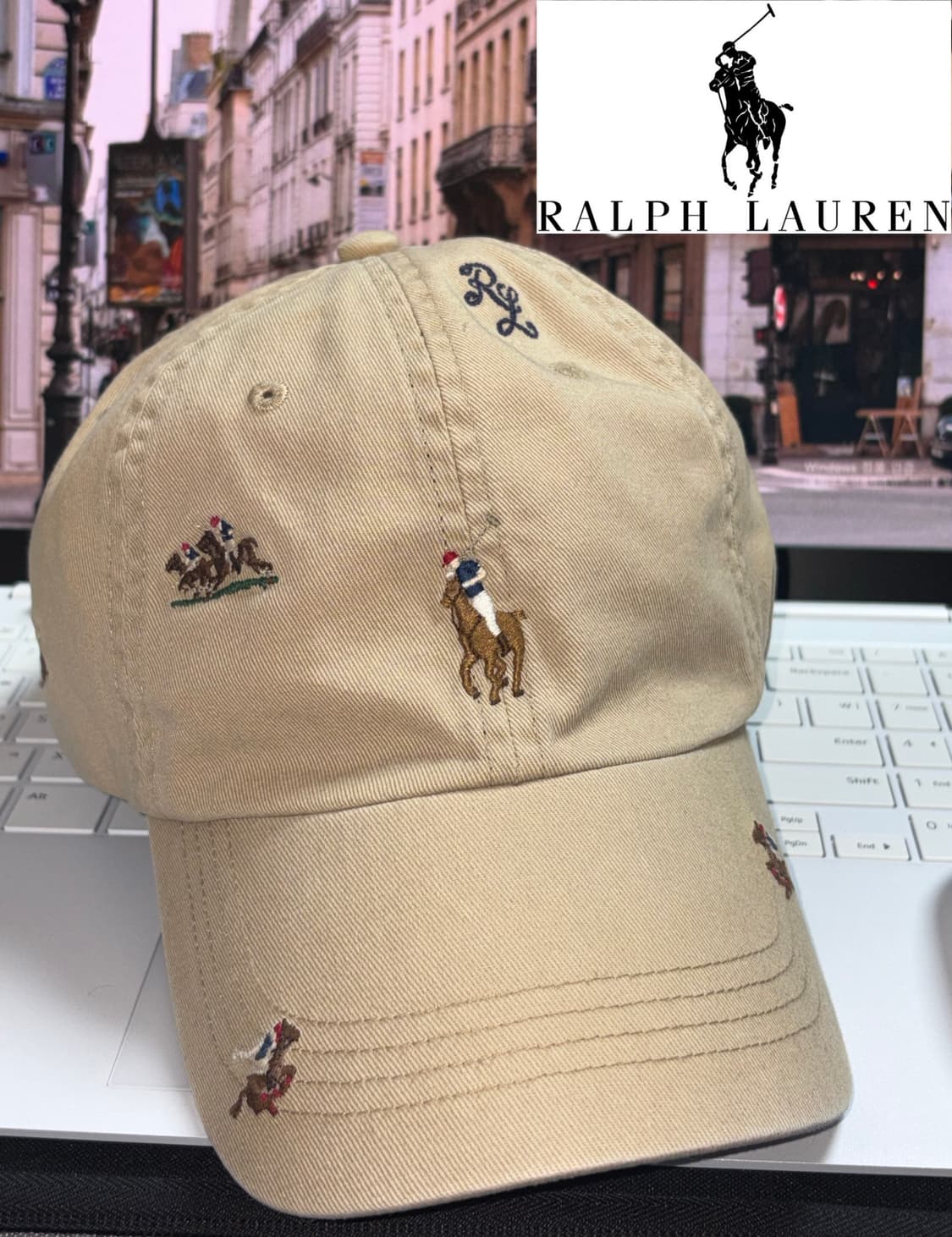 90’s 폴로 랄프로렌 베이지 볼캡 모자 올드스쿨 상품이미지1