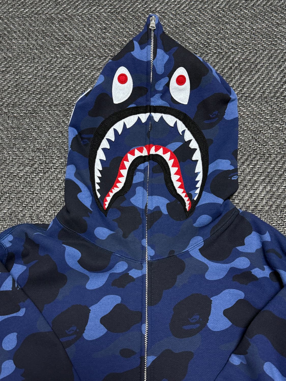 베이프 카모 샤크 네이비 후드집업 L 상품이미지3