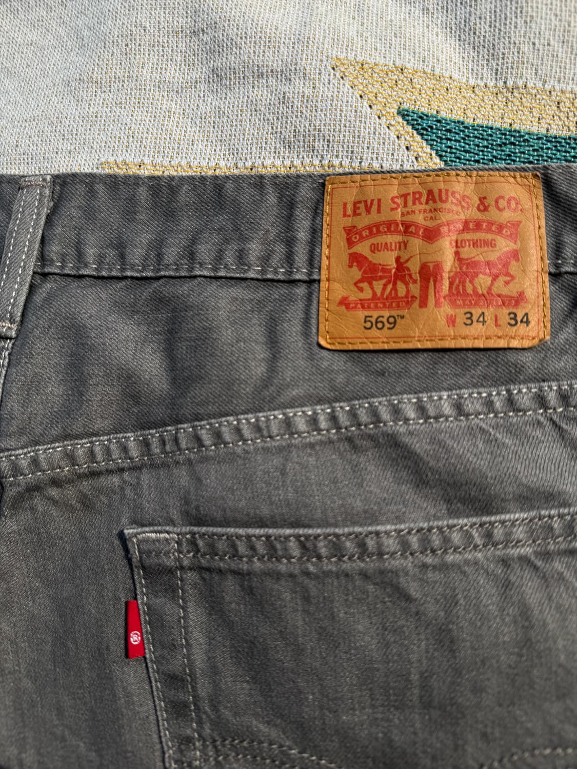 리바이스 569 흑청 34/34 블랭크탭 상품이미지1