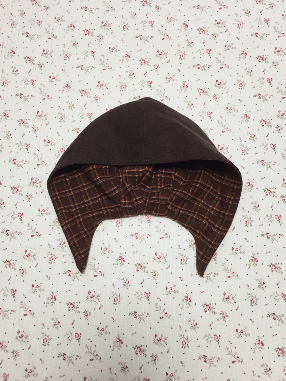 빈티지 모리걸 브라운 체크 코트 상품이미지5