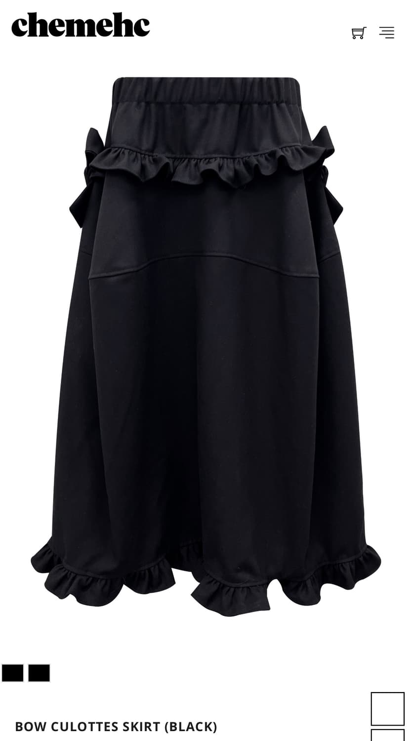체메씨 보우 스커트 / BOW CULOTTES SKIRT (BLACK) 상품이미지1