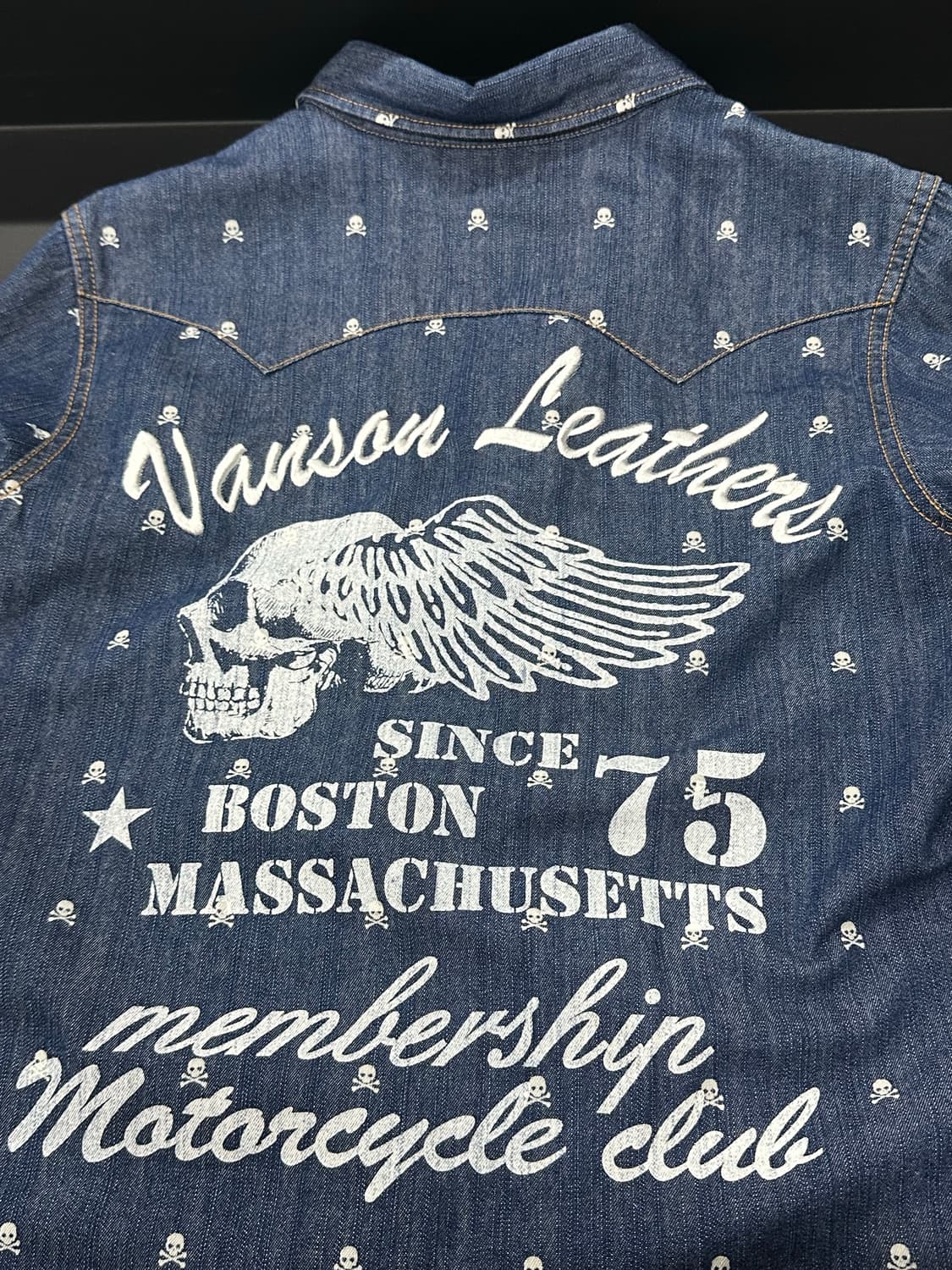 벤슨 스컬 데님 셔츠 상품이미지6