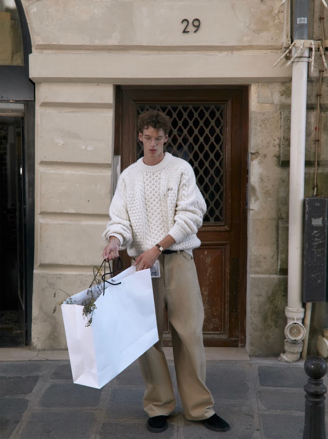 [L] STU 에스티유 아란 니트 크림 상품이미지5