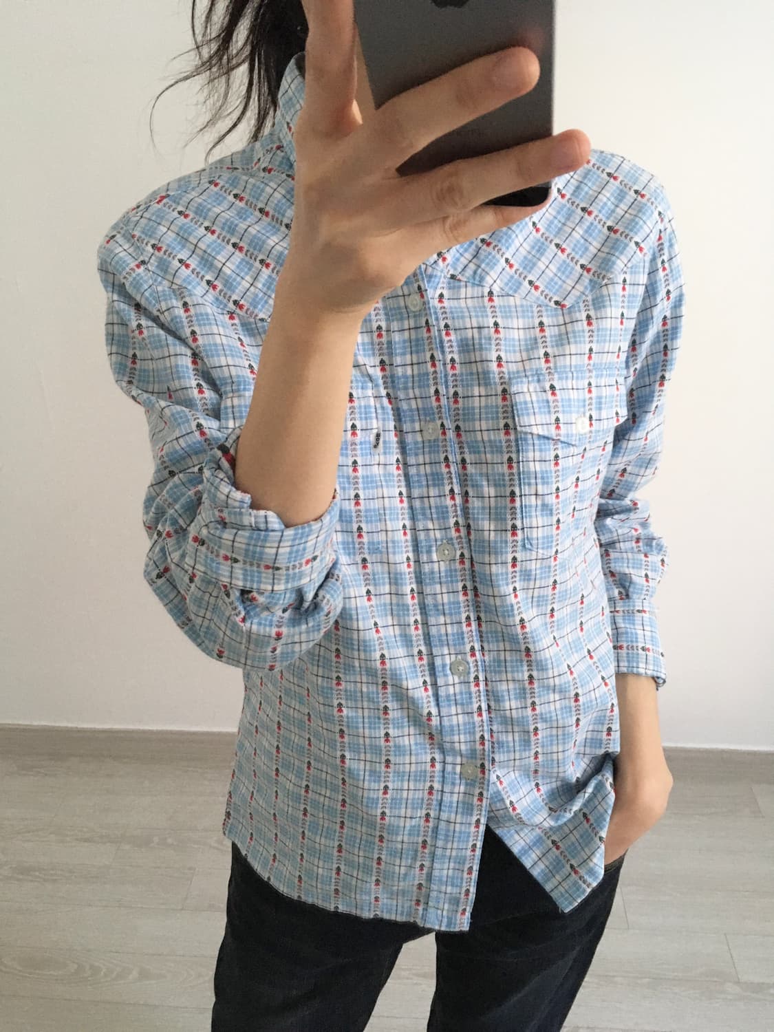 tulip check shirt 상품이미지3