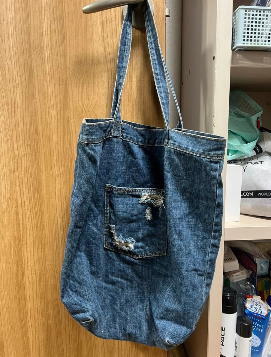 빈티지 데님 숄더백 상품이미지1