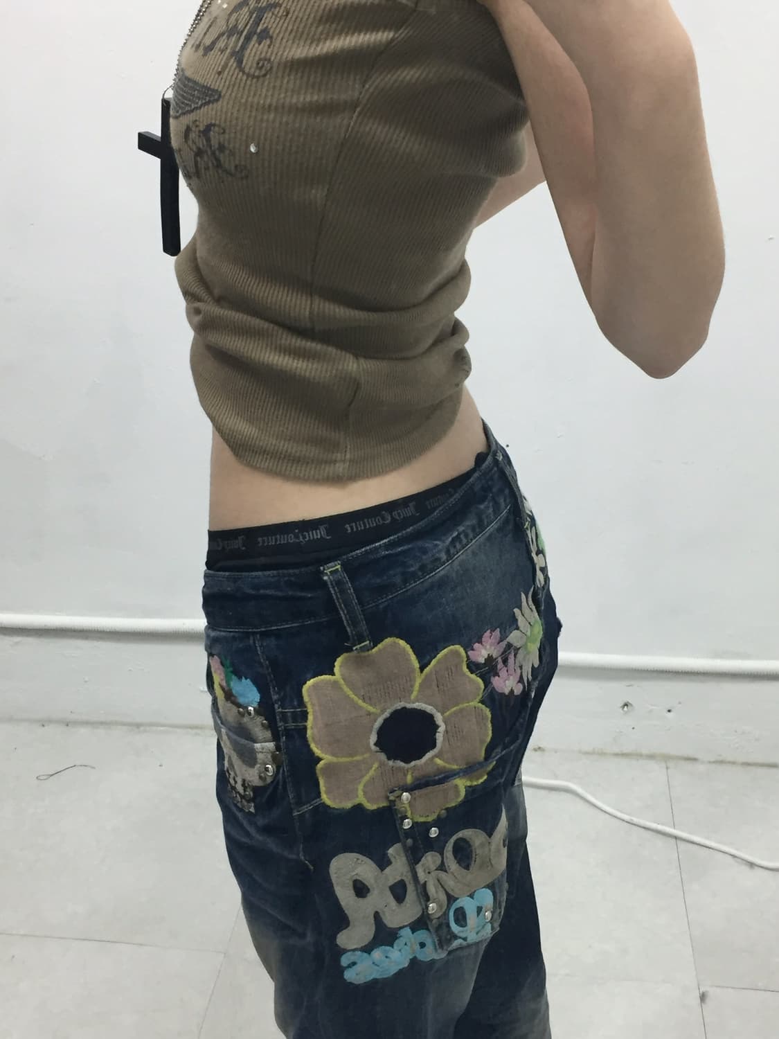 [LOLITA JEANS] 로리타 진스 스터드 펑크 스컬 자수 데님진 상품이미지4
