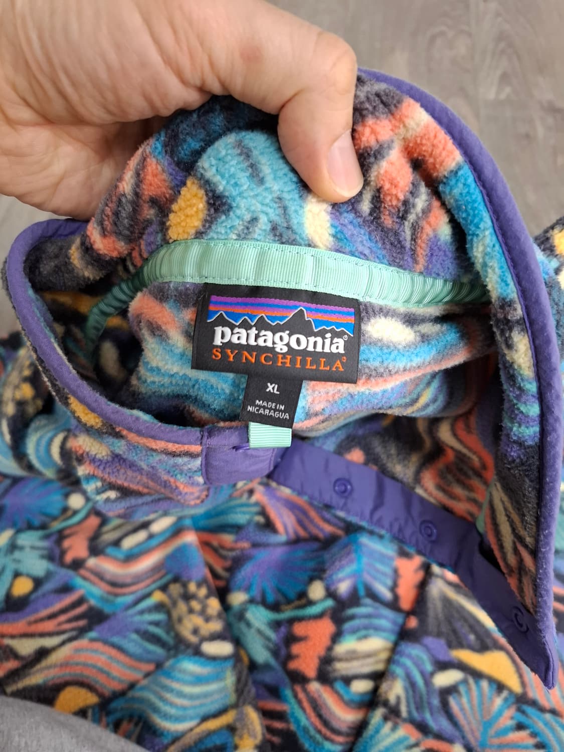 XL 파타고니아 신칠라 크레이지 패턴 플리스 풀오버 상품이미지5
