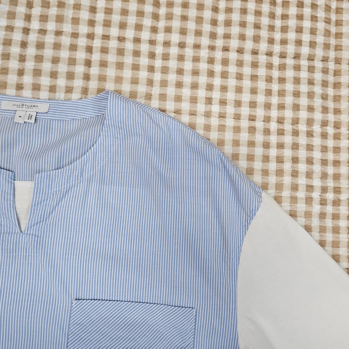 질스튜어트뉴욕 헨리넥 반소매 면티 남자100 상품이미지3