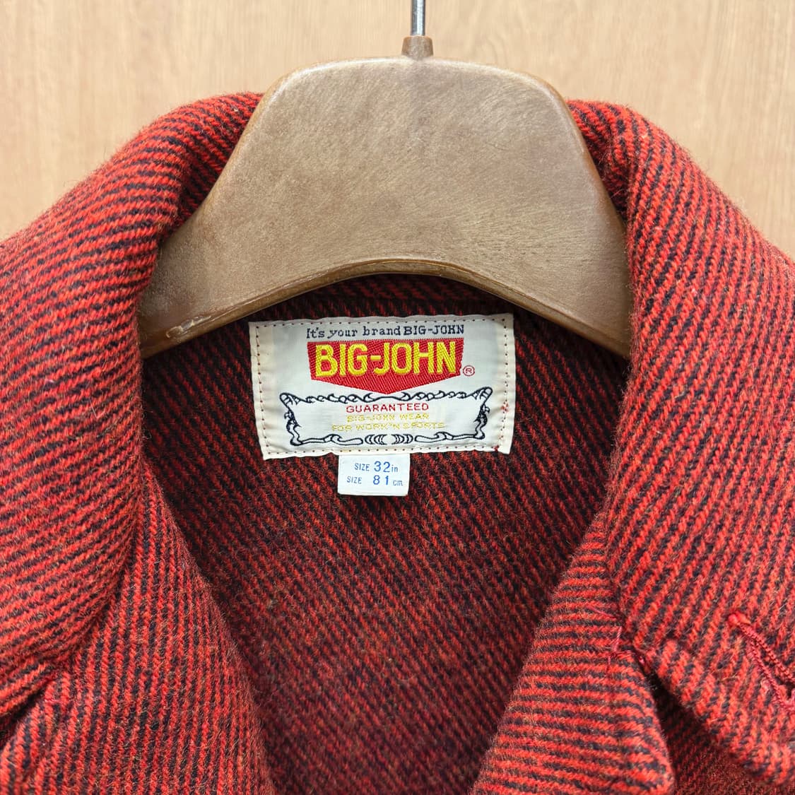 빅 존 울 워크 자켓 트윌 조직감 플랩 포켓 디테일 레귤러핏 레드 상품이미지6