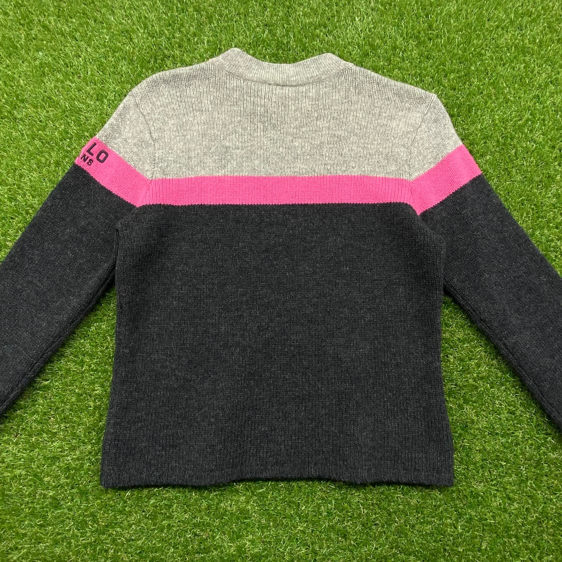 90s 미국빈티지 폴로진 램스울 배색니트 상품이미지5