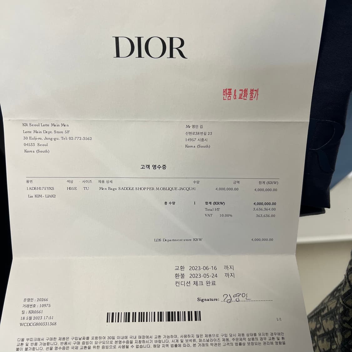 디올 오블리크 새들 토트백  상품이미지6