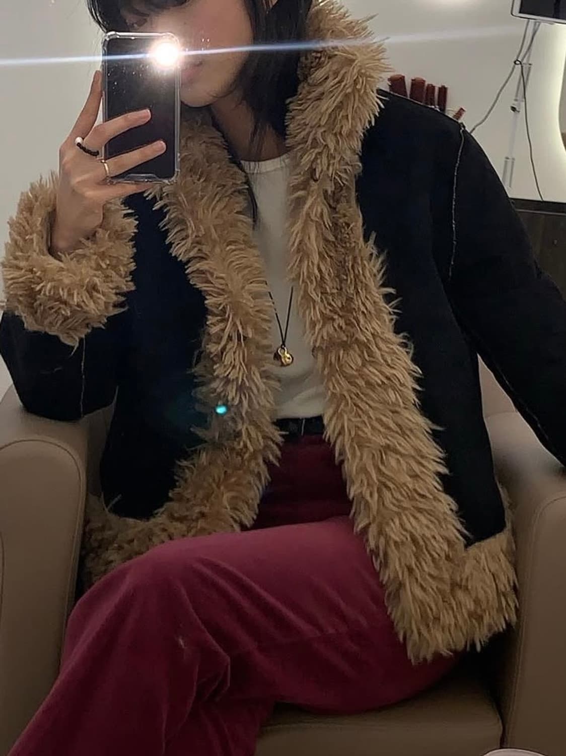 파르티멘토우먼 리버시블 퍼자켓 퍼무스탕 상품이미지3