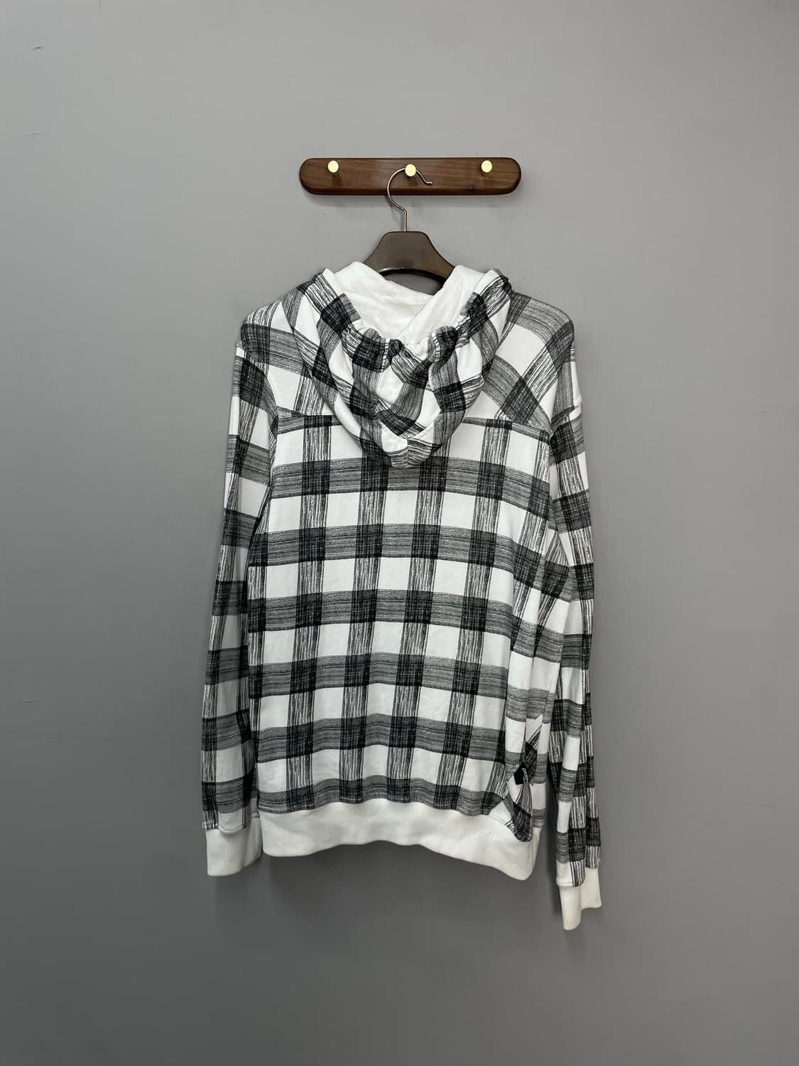 빈티지 그레이 체크 후드집업 H1735 상품이미지3