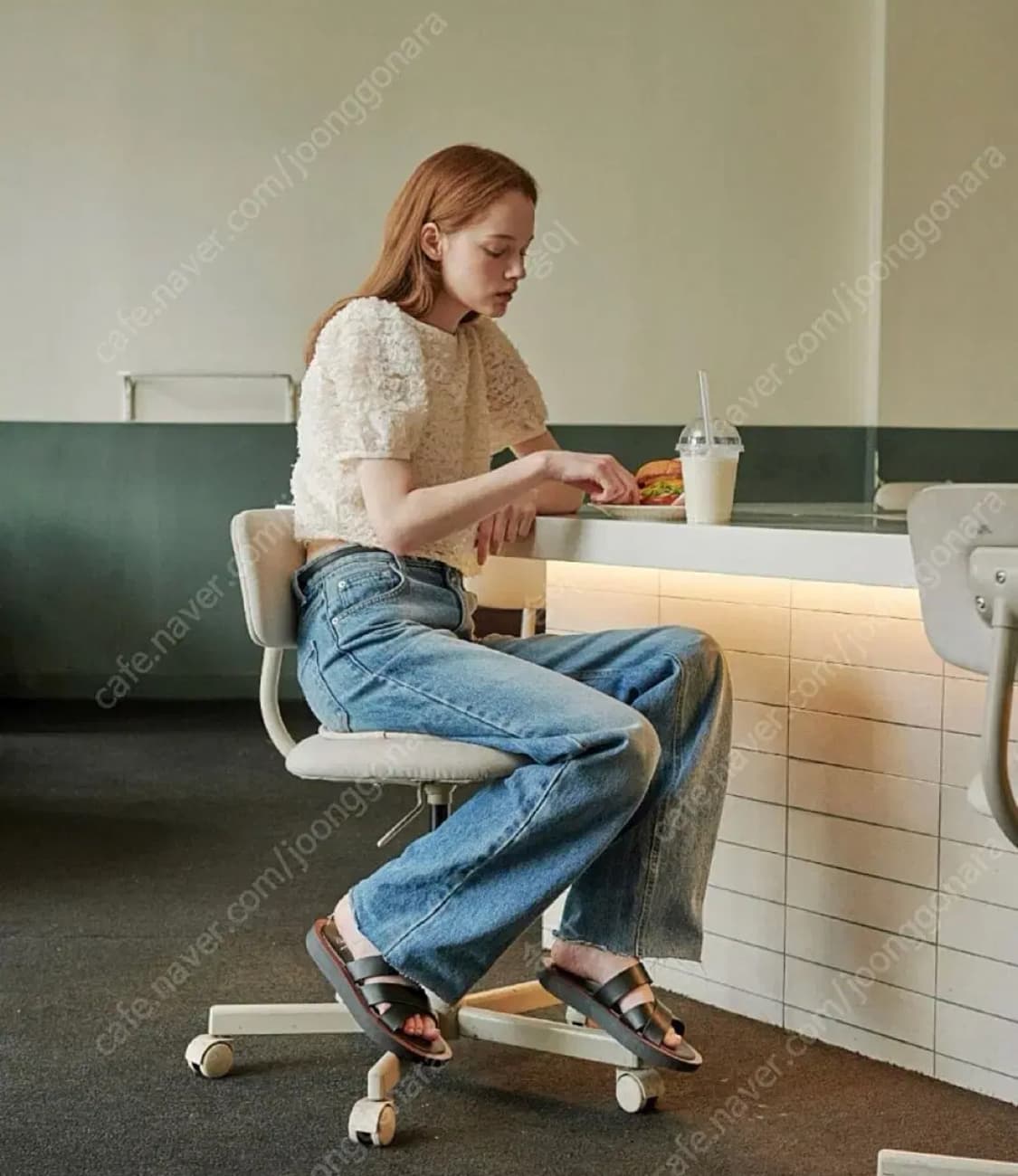 오엘 레이스 퍼프 블라우스 - 아이보리 상품이미지2