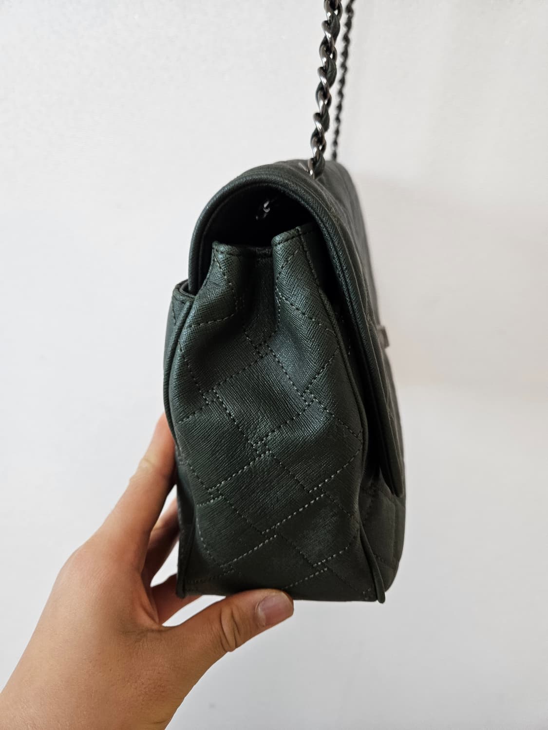 [A+급 정품] 시슬리 Sisley 퀼팅 체인백 그린색 가방 완전 빳빳함 상품이미지2