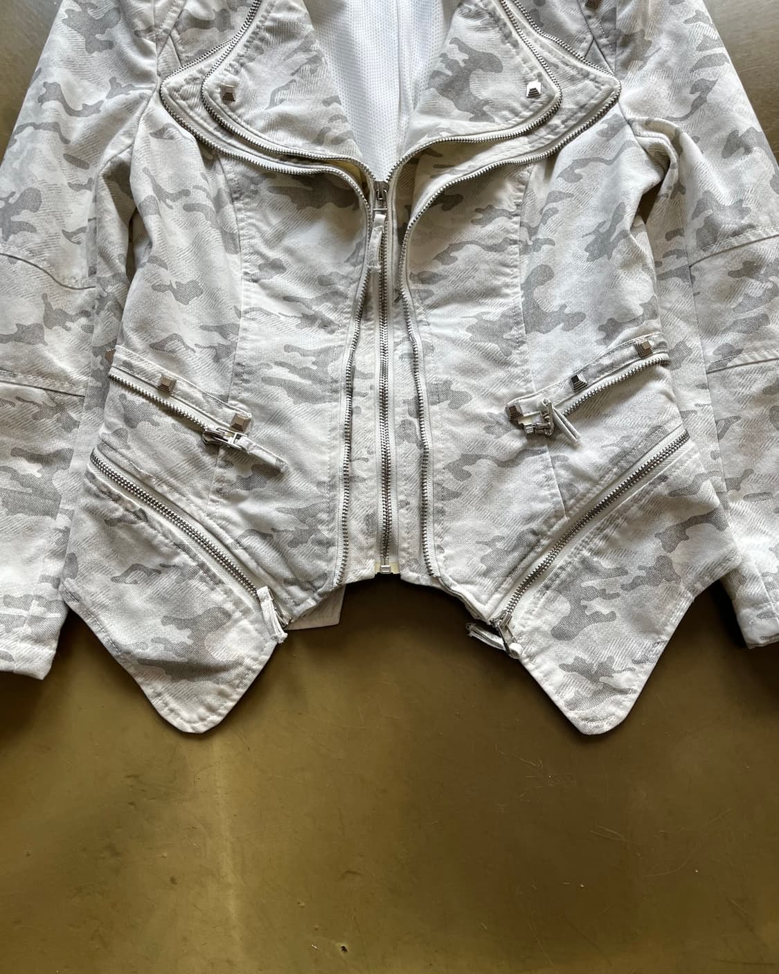 Vintage White Camo Stud Trim Jacket 상품이미지8