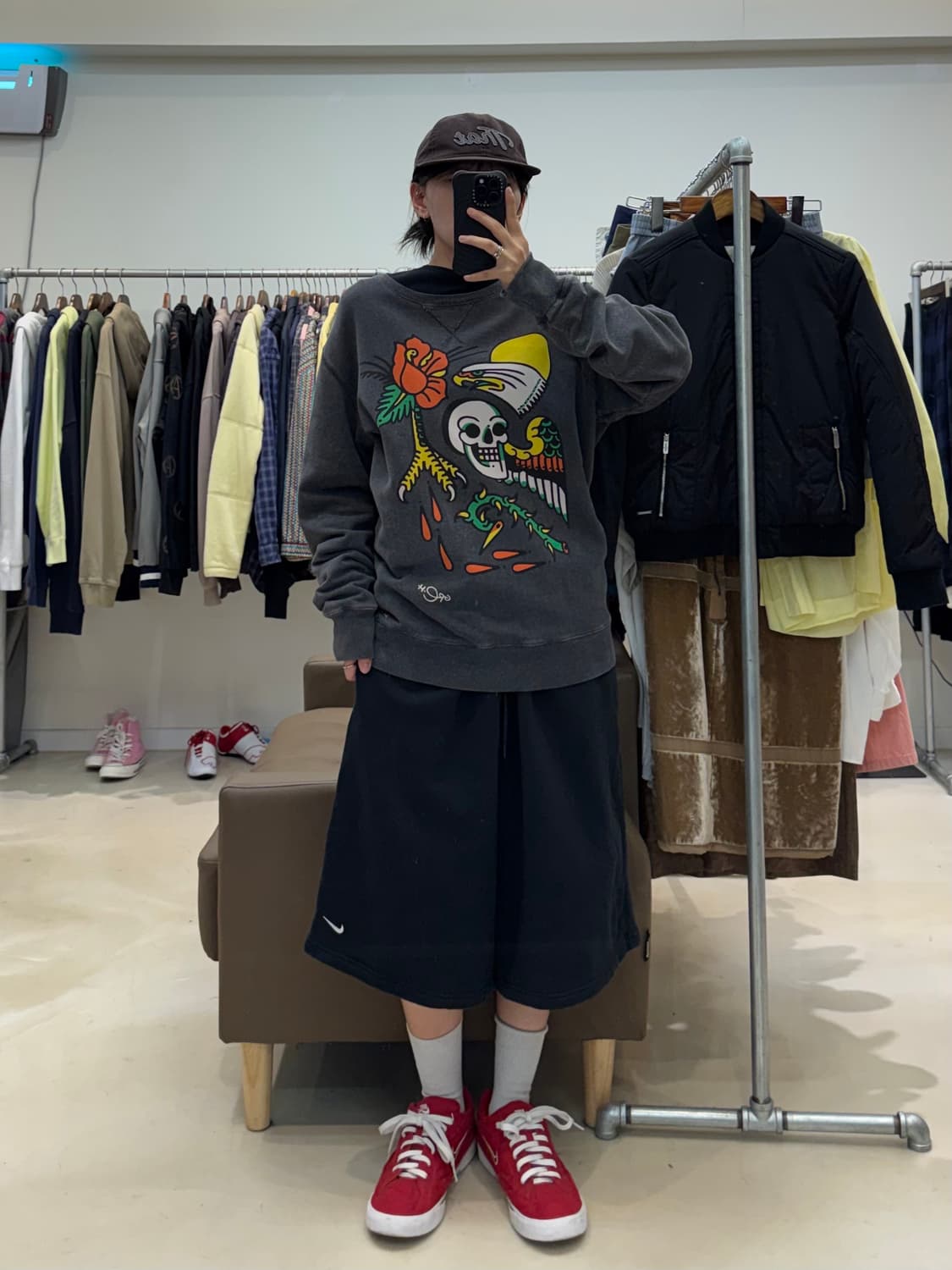 디젤 스컬 프린팅 맨투맨 상품이미지5