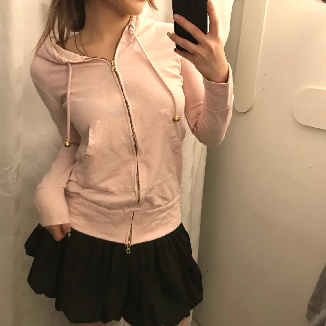 Dazzlin 다즐린 라떼갸루 딸기우유 투웨이 후드집업 상품이미지1