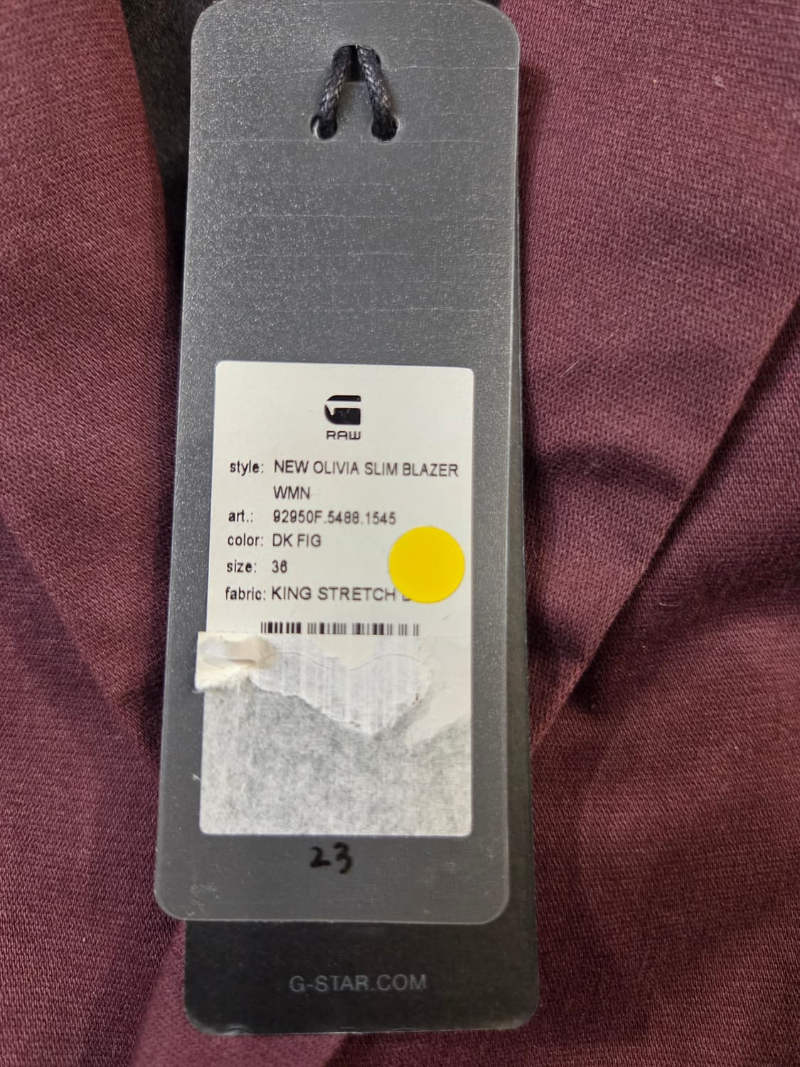 G스타 RAW 여성 버건디 자켓(36) 상품이미지7