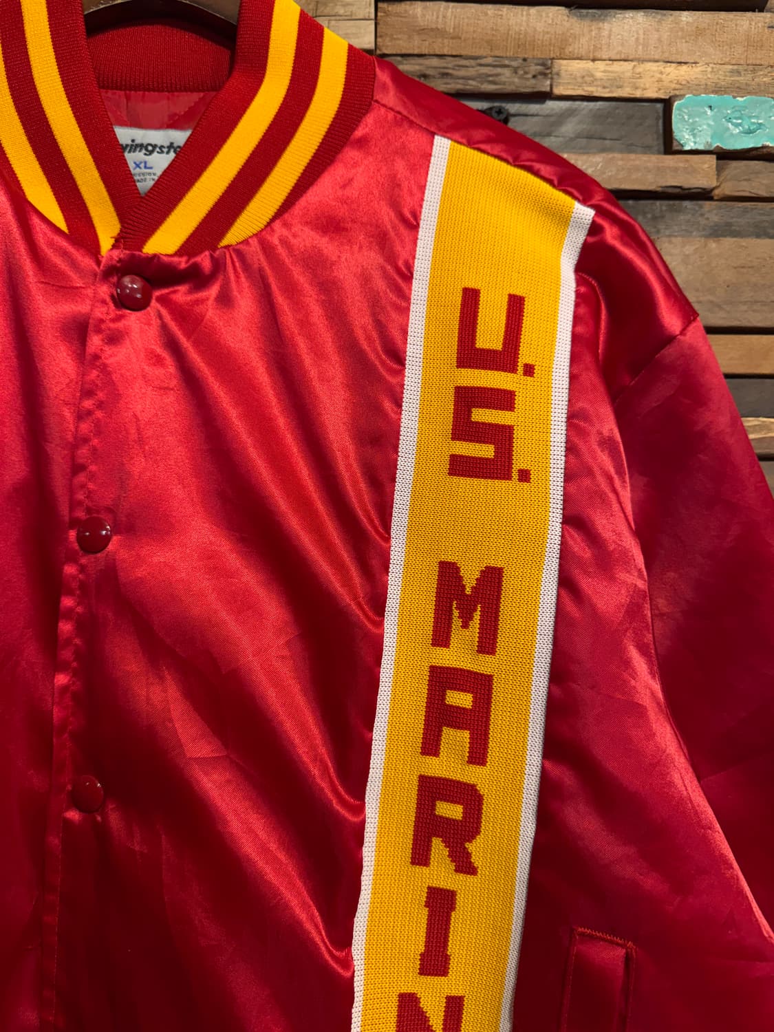 90s usa made usmc satin stadium Jacket 상품이미지6