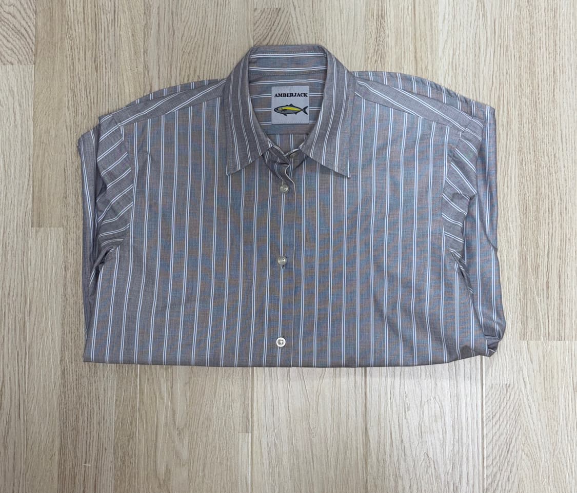 스트라이프 셔츠 그레이 XL 상품이미지2