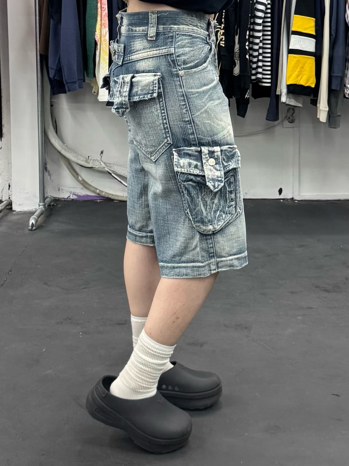 VTG 워시드 데님 카고 반바지 상품이미지2