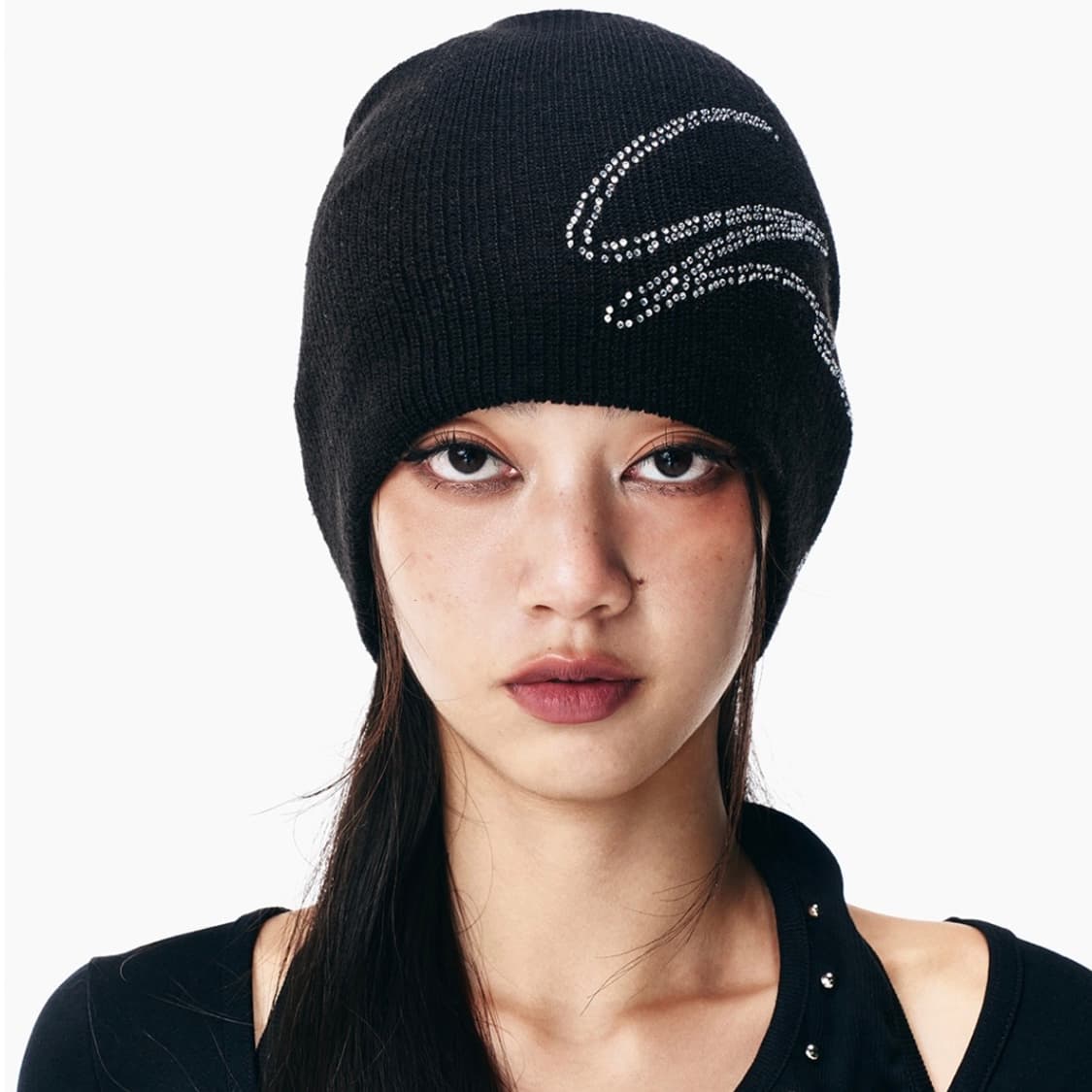 Yeel(Leey) 와이이이엘 큐빅 비니_블랙 상품이미지1