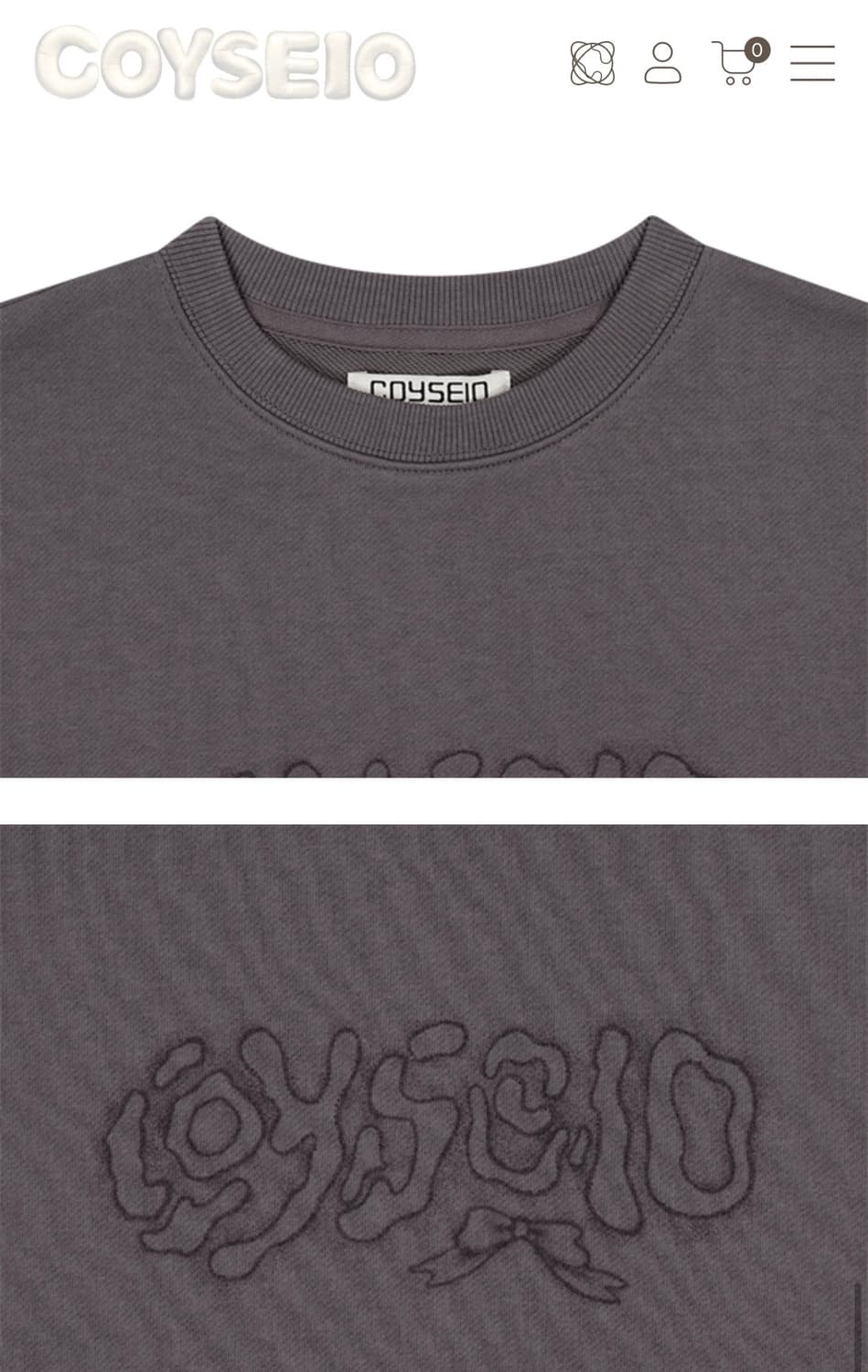 코이세이오 스웻셔츠 퍼플 그레이 상품이미지2