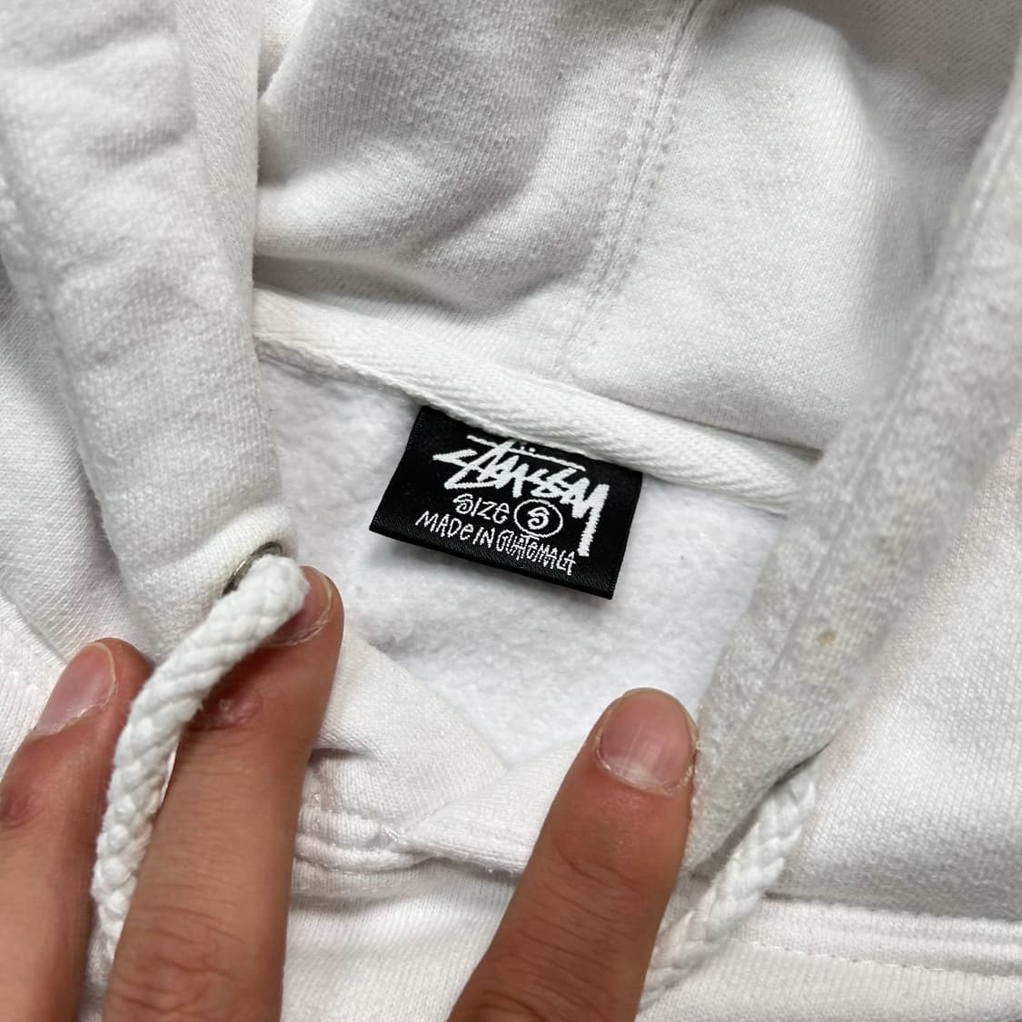 스투시(Stussy)베이직 화이트 후드티 상품이미지4