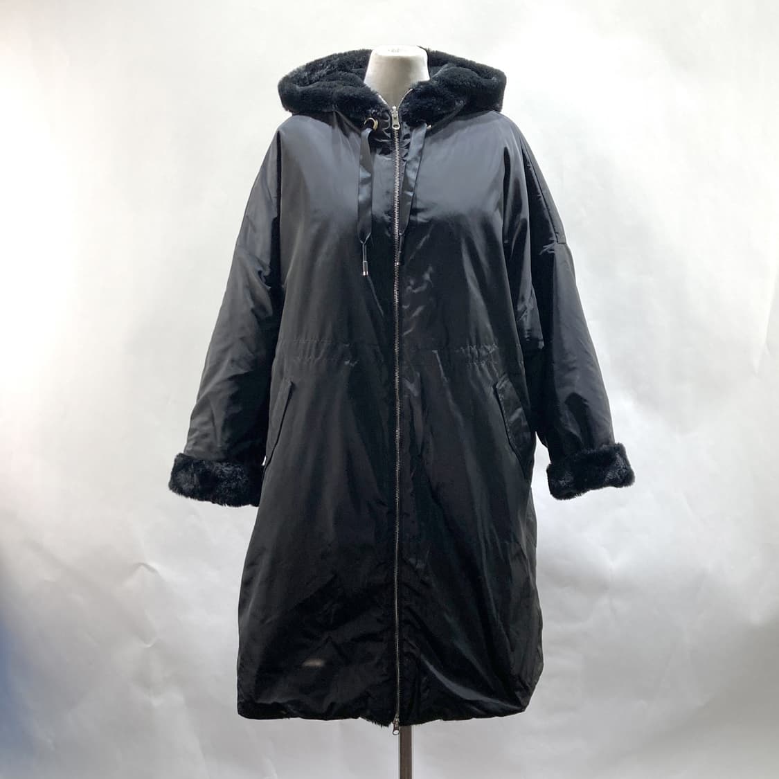 Core a 여성 리버시블 롱코트 퍼 블랙 88  상품이미지1