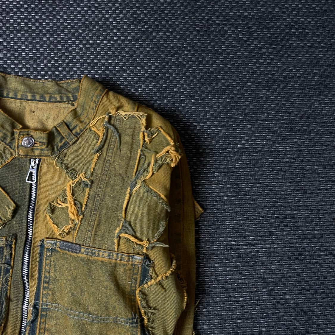 리바이스 빈티지 머스타드 패치워크 크롭 커스텀 데님 자켓 상품이미지3
