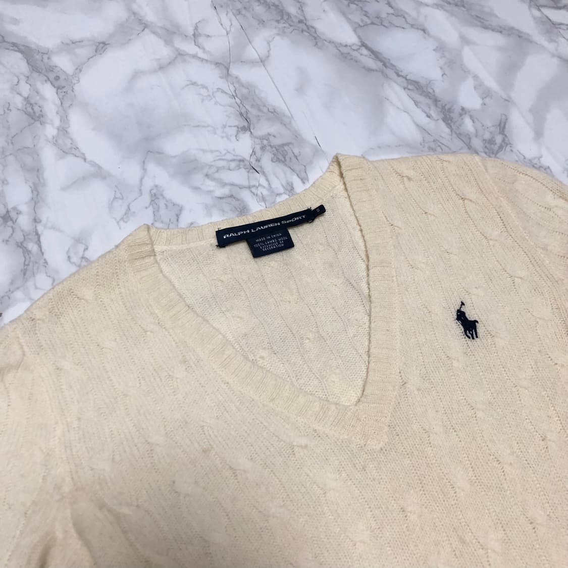 폴로 랄프로렌 꽈배기 니트 브이넥 상품이미지3