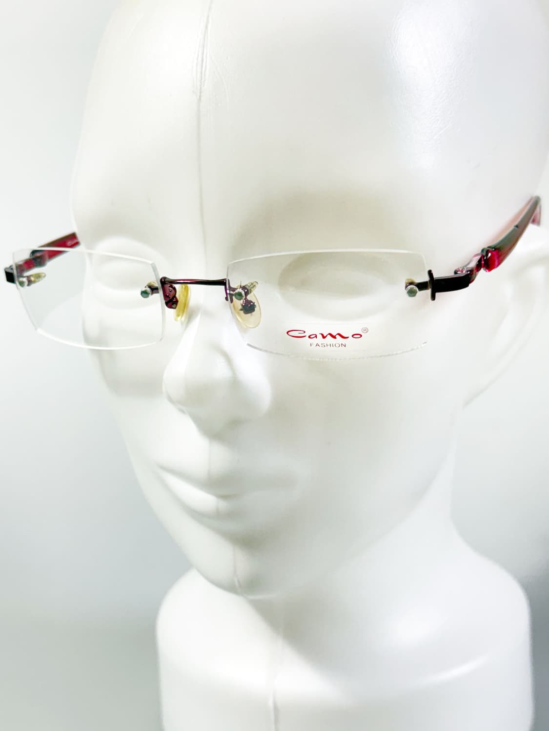 CAMO FASHION 무테 스퀘어 버건디톤 빈티지 안경 상품이미지8