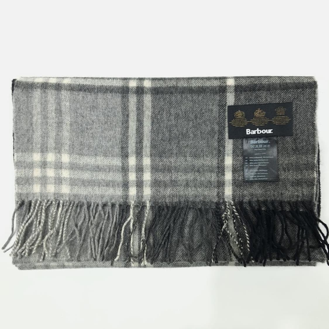 (MZ823)바버 블랙 타탄체크 램스 캐시 혼방 목도리 머플러 상품이미지5