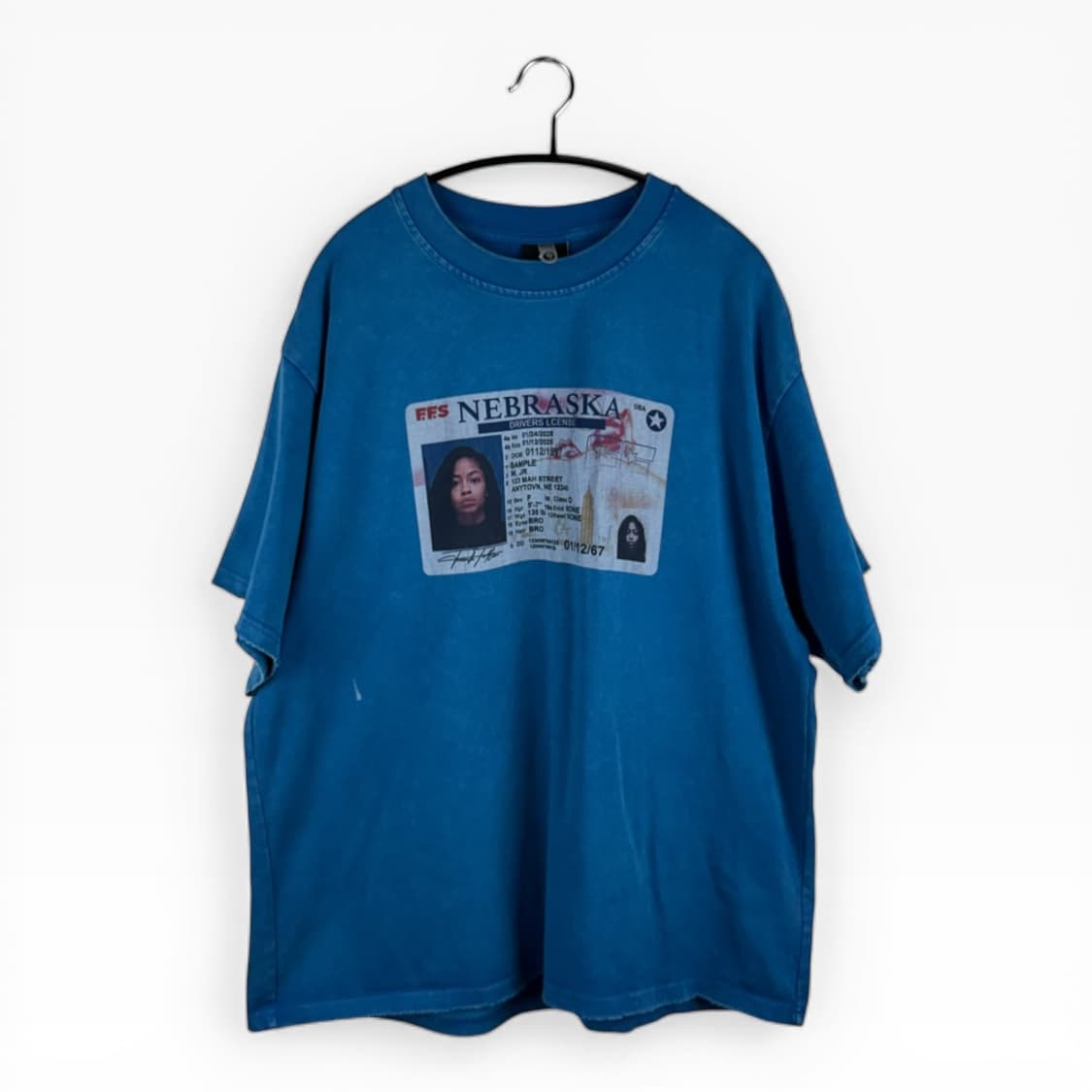 (무료배송)M) US빈티지 라이센스 프린팅 반팔 티 블루 상품이미지1