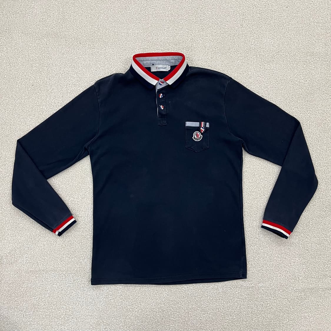 [M정도] 남성 명품 빈티지 포켓 와펜 긴팔 카라 티셔츠 3955 상품이미지2