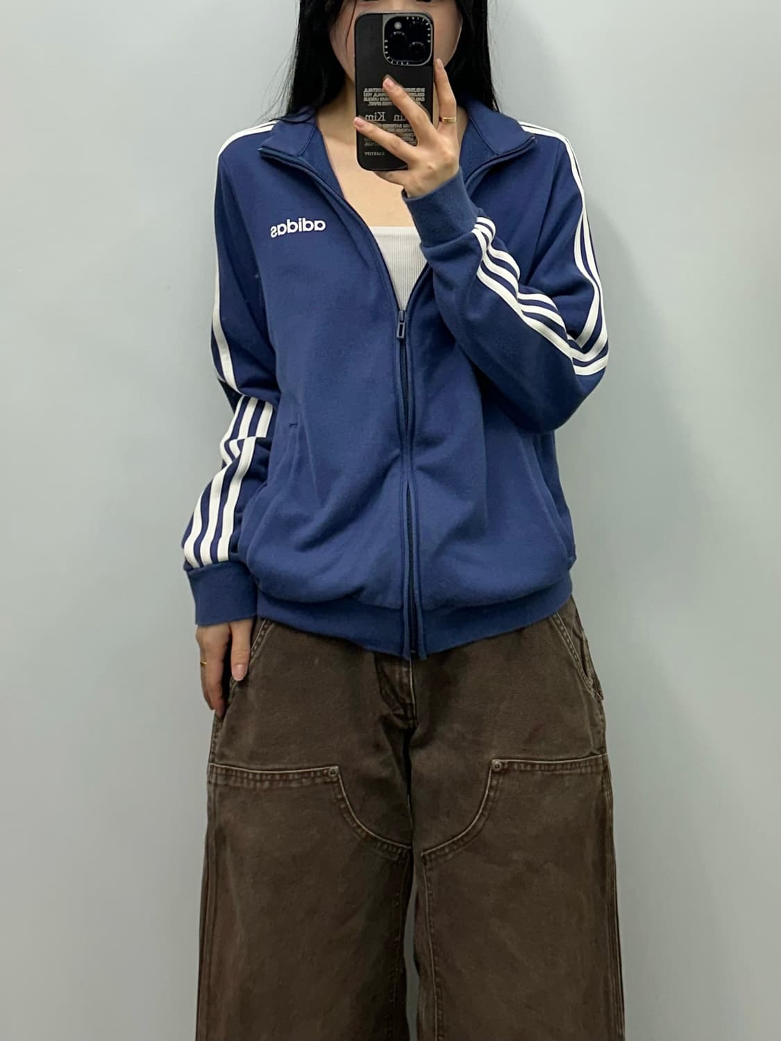 아디다스 루즈핏 다크네이비 트랙 코튼 져지 상품이미지1