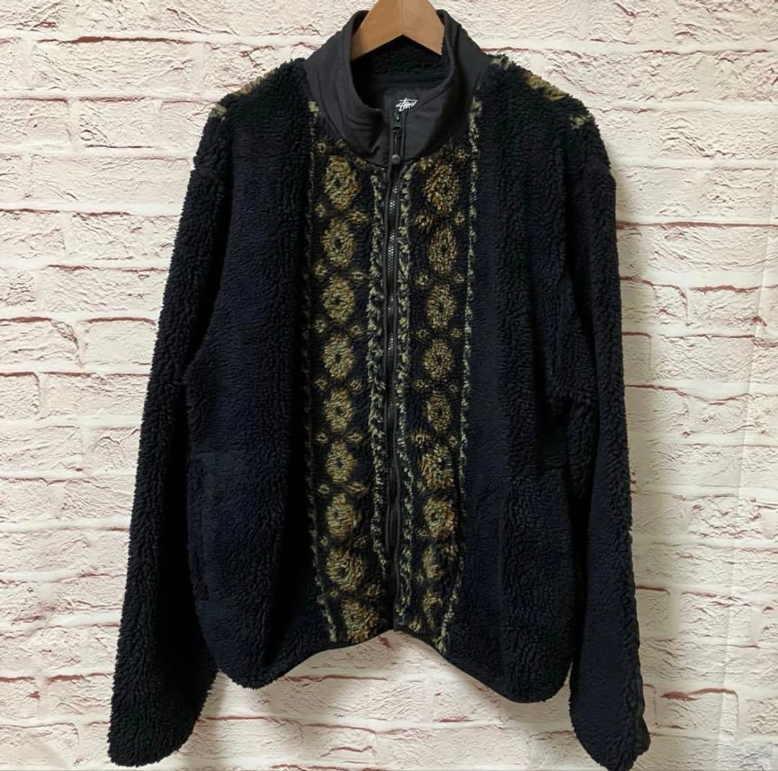 스투시 x 리마 자카드 쉐르파 자켓 블랙 상품이미지1